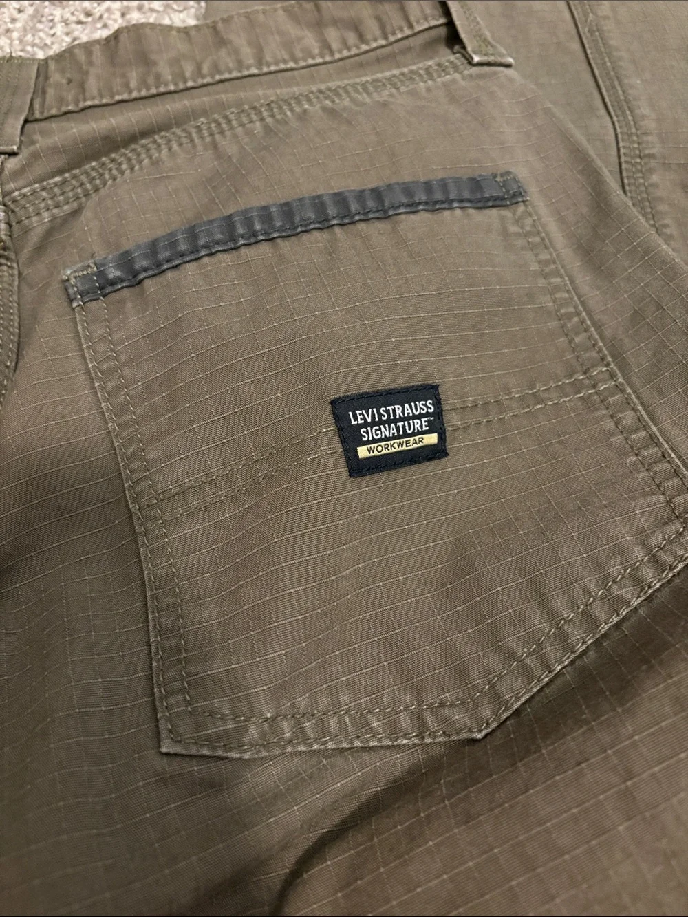 Men's Olive Utility Cargo Pants with Side Flap Pocket